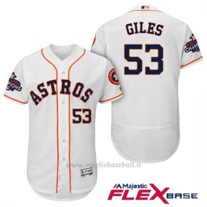 Maglia Baseball Uomo Houston Astros 2017 World Series Campione Ken Giles Bianco Flex Base