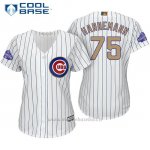 Maglia Baseball Donna Chicago Cubs 75 Jacob Hannemann Bianco Or Program Cool Base