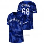 Maglia Baseball Hombre Los Angeles Dodgers Ross Stripling Camuffamento Autentico Collezione Blu
