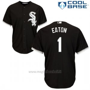 Maglia Baseball Uomo Chicago White Sox 1 Adam Eaton Nero Autentico Collezione Cool Base