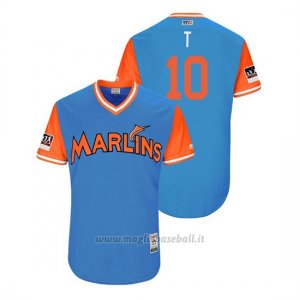 Maglia Baseball Uomo Miami Marlins Jt Riddle 2018 Llws Players Weekend T Light TOrnto Blue Jays