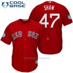 Maglia Baseball Uomo Boston Red Sox 47 Travis Shaw Boston Rosso 2017 Allenamento Primaverile Cool Base Giocatore