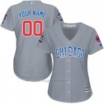 Maglia Baseball Donna Chicago Cubs Personalizzate Grigio