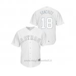 Maglia Baseball Hombre Houston Astros 18 Aaron Sanchez 2019 Players Weekend Sanchize Replica Bianco