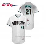 Maglia Baseball Uomo Arizona Diamondbacks Zack Greinke 150th Aniversario Patch Autentico Flex Base Bianco