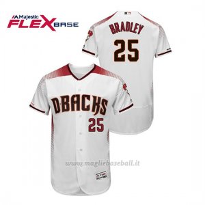Maglia Baseball Uomo Arizona Diamondbacks Archie Bradley 150th Aniversario Patch Autentico Flex Base Bianco Rosso