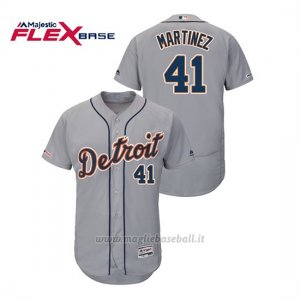 Maglia Baseball Uomo Detroit Tigers Victor Martinez 150th Aniversario Patch Flex Base Grigio