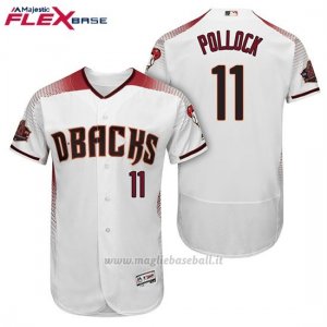 Maglia Baseball Uomo Arizona Diamondbacks 11 A.j. Pollock Bianco Rosso 1ª20 Anniversario Flex Base