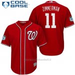Maglia Baseball Uomo Washington Nationals Ryan Zimmerman Scarlet 2017 Allenamento Primaverile Cool Base Giocatore