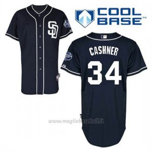 Maglia Baseball Uomo San Diego Padres Andrew Cashner 34 Blu Blu Alterner Cool Base