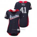 Maglia Baseball Donna All Star Game Majestic Chris Sale 2018 1ªRun Derby American League Blu