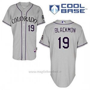 Maglia Baseball Uomo Colorado Rockies Charlie Neromon 19 Grigio Cool Base
