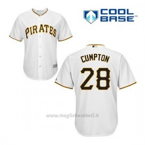 Maglia Baseball Uomo Pittsburgh Pirates Brandon Cumpton 28 Bianco 1ªCool Base