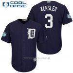 Maglia Baseball Uomo Detroit Tigers Ian Klnsler 3 Blu 2017 Allenamento Primaverile Cool Base Giocatore