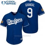 Maglia Baseball Uomo Los Angeles Dodgers Yasmani Grandal 2017 Allenamento Primaverile Cool Base Giocatore