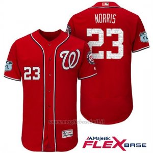 Maglia Baseball Uomo Washington Nationals Derek Norris Scarlet 2017 Allenamento Primaverile Flex Base