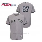 Maglia Baseball Uomo New York Yankees Giancarlo Stanton 150th Aniversario Patch Flex Base Grigio