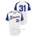 Maglia Baseball Hombre Atlanta Braves 31 Greg Maddux Turn Back The Clock 1974 Autentico Bianco