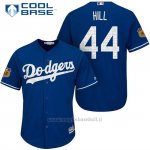 Maglia Baseball Uomo Los Angeles Dodgers Rich Hill 2017 Allenamento Primaverile Cool Base Giocatore