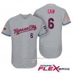 Maglia Baseball Uomo Kansas City Royals 2017 Estrellas y Rayas Lorenzo Cain Grigio Flex Base
