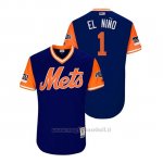 Maglia Baseball Uomo New York Mets Amed Rosario 2018 Llws Players Weekend El Nino Royal