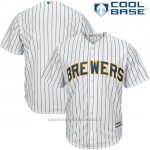 Maglia Baseball Uomo Milwaukee Brewers Majestic Bianco Cool Base Big Tall