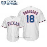 Maglia Baseball Uomo Texas Rangers Drew Robinson Cool Base Majestic 1ªBianco