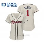 Maglia Baseball Donna Atlanta Braves Ozzie Albies Cool Base Majestic Alternato 2019 Crema