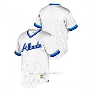 Maglia Baseball Uomo Atlanta Braves Cooperstown Collection Mesh Wordmark V-neck Bianco