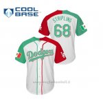 Maglia Baseball Hombre Los Angeles Dodgers 68 Ross Stripling Cool Base Mexican Heritage Night Bianco