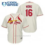 Maglia Baseball Uomo St. Louis Cardinals Kolten Wong 16 Crema Alterner Cool Base
