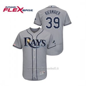 Maglia Baseball Uomo Tampa Bay Rays Kevin Kiermaier 150th Aniversario Patch Autentico Flex Base Grigio