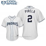Maglia Baseball Uomo San Diego Padres Jose Pirela Cool Base Majestic 1ªBianco