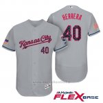 Maglia Baseball Uomo Kansas City Royals 2017 Estrellas y Rayas Kelvin Herrera Grigio Flex Base