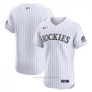 Maglia Baseball Uomo Colorado Rockies Home Elite Bianco