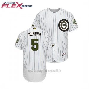 Maglia Baseball Uomo Chicago Cubs Albert Almora Jr 2018 Dia de los Caidos Flex Base Bianco