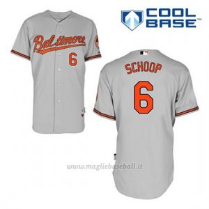 Maglia Baseball Uomo Baltimore Orioles 6 Jonathan Schoop Grigio Cool Base