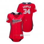Maglia Baseball Donna All Star Game Majestic Bryce Harper 2018 1ªRun Derby National League Rosso