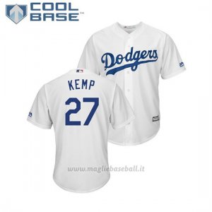 Maglia Baseball Uomo Los Angeles Dodgers Matt Kemp Cool Base Majestic 1ªBianco