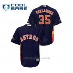 Maglia Baseball Uomo Houston Astros 35 Justin Verlander 2019 Postseason Cool Base Blu