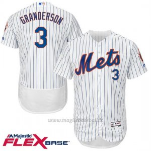 Maglia Baseball Uomo New York Mets Curtis Granderson 3 Bianco Flex Base Autentico Collezione Giocatore