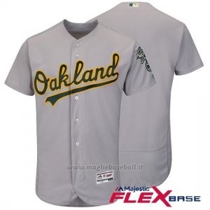 Maglia Baseball Uomo Oakland Athletics Grigio Flex Base