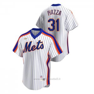 Maglia Baseball Uomo New York Mets Mike Piazza Cooperstown Collection Primera Bianco