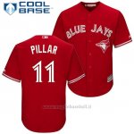 Maglia Baseball Uomo Toronto Blue Jays 11 Kevin Pillar Scarlet2017 Cool Base