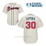 Maglia Baseball Uomo Atlanta Braves 30 Orlando Cepeda Crema Alterner Cool Base