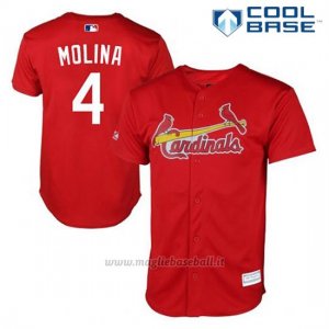 Maglia Baseball Uomo St. Louis Cardinals Yadier Molina 4 Rosso Cool Base
