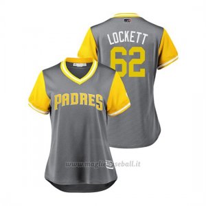 Maglia Baseball Donna San Diego Padres Walker Lockett 2018 Llws Players Weekend Lockett Grigio