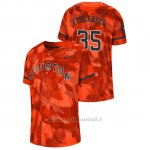 Maglia Baseball Hombre Houston Astros Justin Verlander Camuffamento Autentico Collezione Arancione