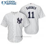 Maglia Baseball Uomo New York Yankees 2017 Estrellas y Rayas Brett Gardner Bianco Cool Base
