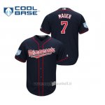 Maglia Baseball Uomo Minnesota Twins Joe Mauer 2019 Entrenamiento De Primavera Cool Base Blu